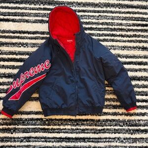 SS18 Supreme Sleeve Script Sideline jacket size L Large water resistant navy